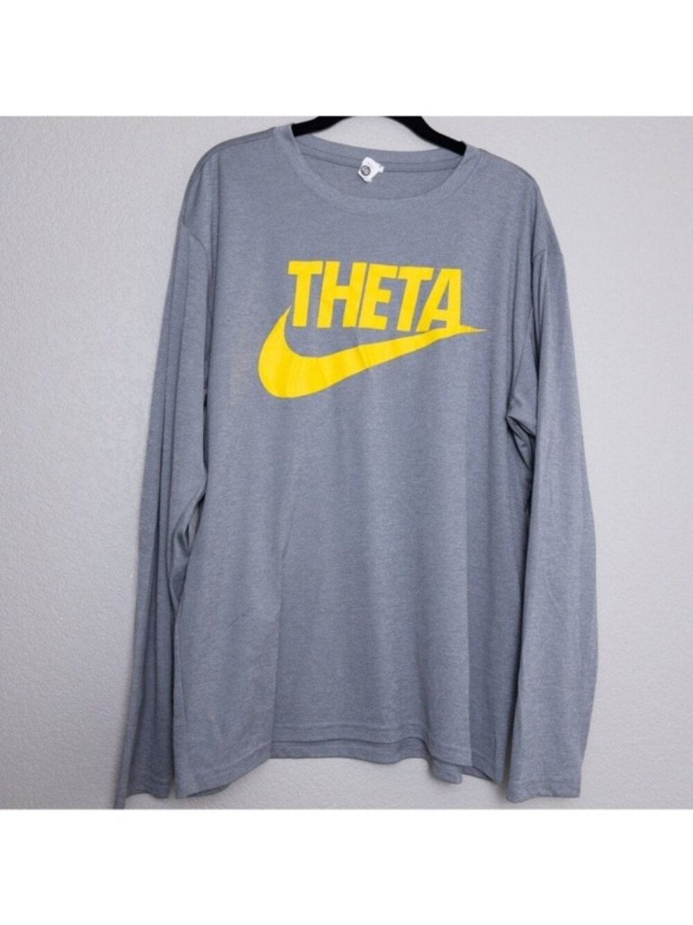 Kappa Alpha Theta Nike Swoosh Dri Fit Long Sleeve Top L Gray Sorority Dry Fit